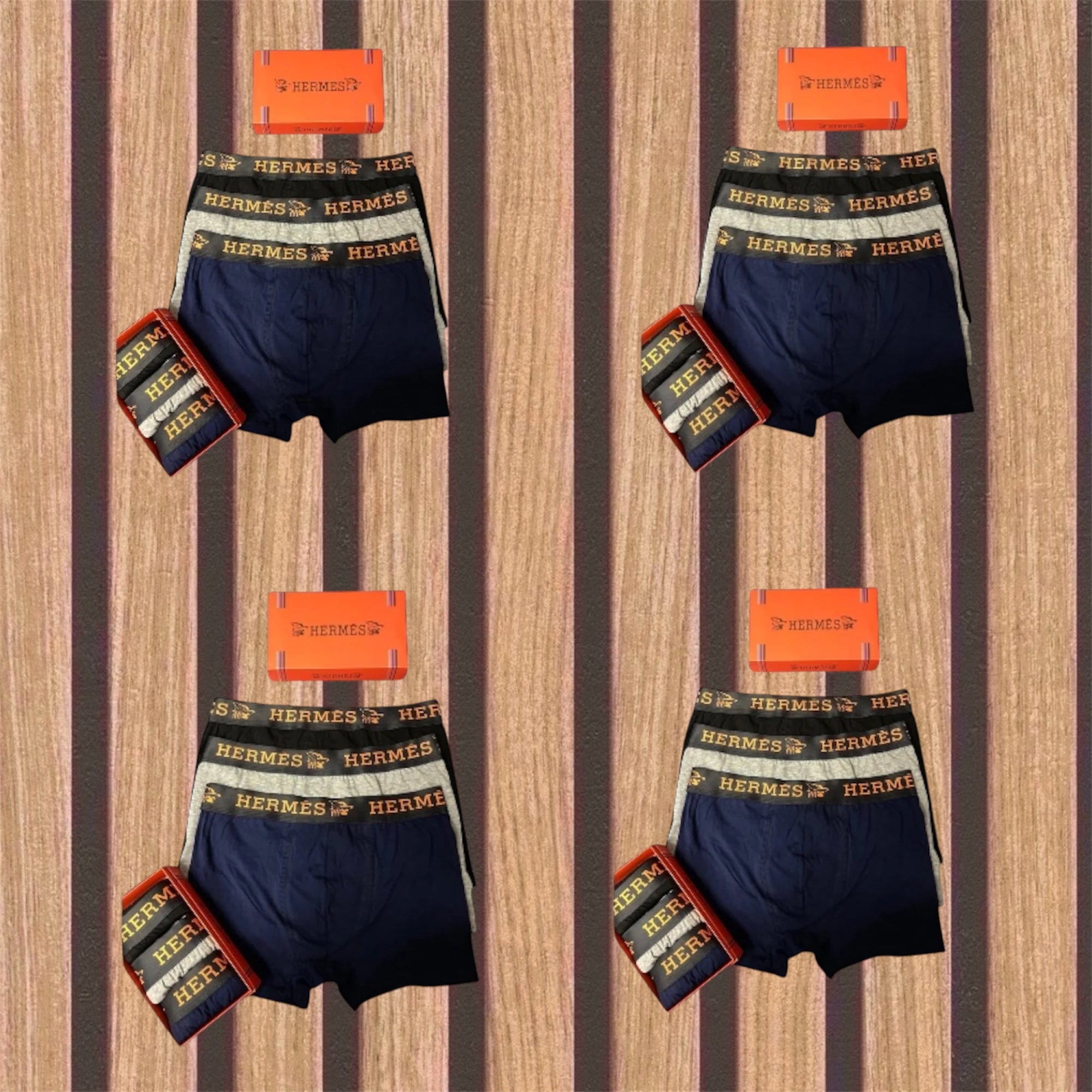 Hermes πακέτο 12 ανδρικών boxer - 1022